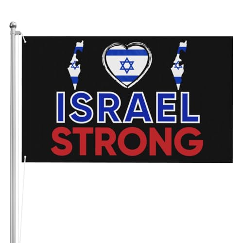 3x5 I We Stand With Israel Flag Banner Doppelseitiges Beten für Israel Starkes Flaggenschild Amerikanischer Stand mit Israel-Flagge im Freien Unterstützen Sie die Israel-Flagge mit 2 Metallösen von NLWQEKV