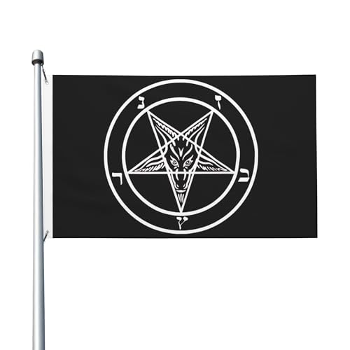 Baphomet Satan Flagge, 91 x 152 cm, Banner, Outdoor-Flagge, Gartenflagge, Hofflagge, Heimdekoration, Banner, Schild, Flagge für draußen, Rasen, Veranda, Balkon von NLWQEKV