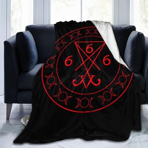 Baphomet Satan Weiche, warme Fleecedecke, Bequeme Flanelldecke, Decke für Schlafzimmer, Bett und Sofa von NLWQEKV