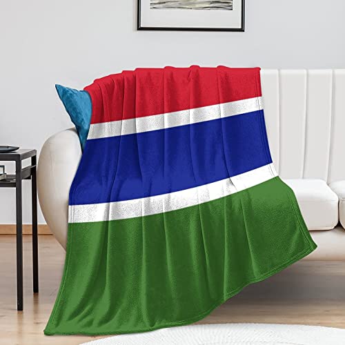 Gambia-Decken, Gambia-Flagge, Überwurfdecke, Landstadt-Souvenir, flauschige Decke, Länderflagge, superweiche, warme Flanelldecke für Couch, Bett, Sofabezug, Stuhl, Geschenk für Männer und Frauen, 152, von NLWQEKV