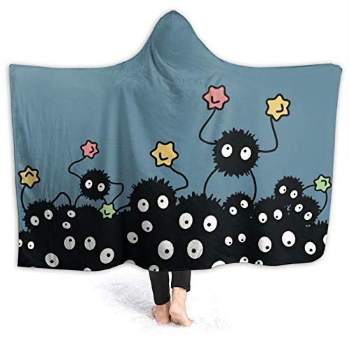 Jaxia Soot Sprites Hood Tragbare Decke für Erwachsene Frauen und Männer, superweicher, bequemer, Warmer Plüsch-Überwurf mit Ärmeln, TV-Decke, Wickelmantel, Kapuzenbezug für Sofa, Couch, 203,2 x 152,4 von NLWQEKV