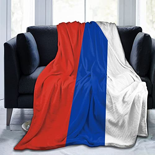 NLWQEKV Decke mit Flagge von Russland, Bedruckte Flanell-Überwurfdecke, 203,2 x 152,4 cm, Anti-Pilling-Decke, Bett, Sofa, Wohnzimmer, Schlafzimmer von NLWQEKV