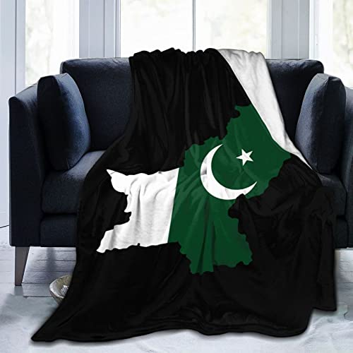 NLWQEKV Pakistan Terrain Map Decke, Bedruckte Flanell-Überwurfdecke, 127 x 101 cm, Anti-Pilling-Decke, Bett, Sofa, Wohnzimmer, Schlafzimmer von NLWQEKV