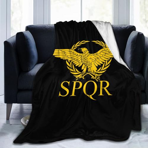 NLWQEKV SPQR Decke, Bedruckte Flanell-Überwurfdecke, Anti-Pilling-Decke, Bett, Sofa, Wohnzimmer, Schlafzimmer von NLWQEKV