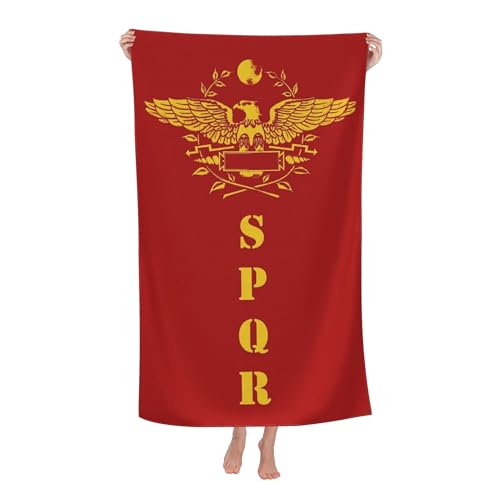 NLWQEKV SPQR Strandtuch, leichtes Pool-Handtuch, große Duschdecke für Erwachsene und Kinder, Badetuch, schnell trocknendes Strandtuch für Reisen, Schwimmen, Pool, Yoga, Fitnessstudio von NLWQEKV
