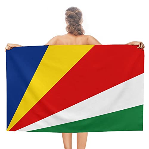 NLWQEKV Strandtuch mit Seychellen-Flagge, schnell trocknend, super saugfähig, weiches Badetuch für Schwimmen/Camping/Strand/Yoga/Fitnessstudio/Reisesport, Fitnessstudio-Handtuch, Einheitsgröße von NLWQEKV