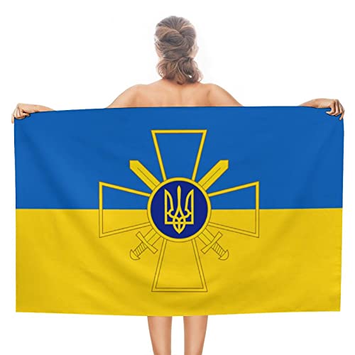 NLWQEKV Strandtuch mit ukrainischer Flagge, schnell trocknend, super saugfähig, weiches Badetuch für Schwimmen/Camping/Strand/Yoga/Fitnessstudio/Reisesport, Fitnessstudio-Handtuch, Einheitsgröße von NLWQEKV