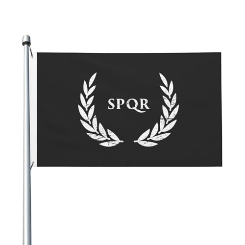SPQR Flagge, 91 x 152 cm, Banner, Outdoor-Flagge, Gartenflagge, Hofflagge, Heimdekoration, Banner, Schild, Flagge für draußen, Rasen, Veranda, Balkon von NLWQEKV