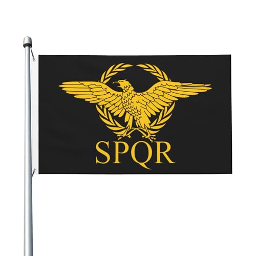 SPQR Flagge, 91 x 152 cm, Banner, Outdoor-Flagge, Gartenflagge, Hofflagge, Heimdekoration, Banner, Schild, Flagge für draußen, Rasen, Veranda, Balkon von NLWQEKV