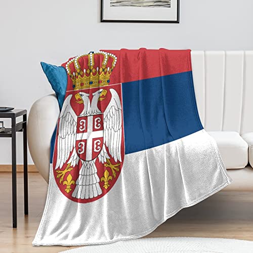 Serbien-Flagge-Decken, serbische Flauschdecke, Länderflagge, Überwurf, patriotisches Dekor, superweiche, warme Flanelldecke aus Plüsch für Sofa, Stuhl, Wohnzimmer, Büro, Reisen, Geschenk für Männer un von NLWQEKV