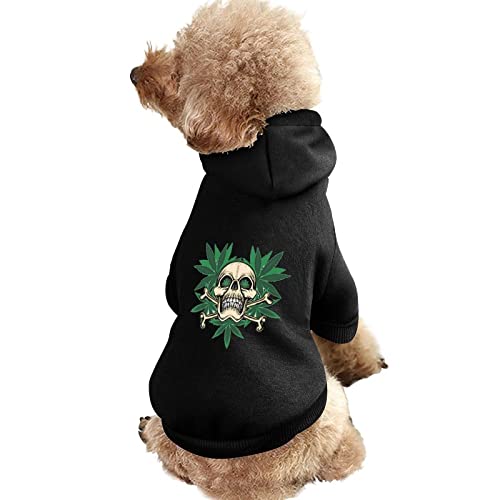 SkullWeed Hunde-Kapuzenpullover, Sweatshirt, Haustierkleidung, Kapuzen-Outfits, Mantel für Hunde und Katzen von NLWQEKV