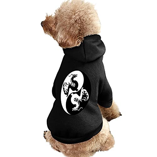 Yin Yang Dragons Hunde-Sweatshirt, Warmer Haustier-Kapuzenpullover für Katzen und Hunde von NLWQEKV