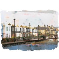 Portobello Beach Promenade Edinburgh Scotland Print Impressionist Kunstdruck Moderne Kunst Wohnkultur von NMArtStudios