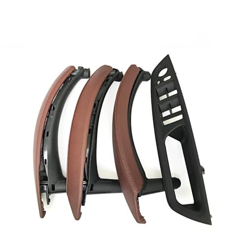 NMBZVE 7 STÜCKE LHD RHD Auto-Innentür-Fenster-Schalterfeld-Zuggriff Mit Lederbezug Für X5 E70 2007-2013(RHD Set Brown) von NMBZVE