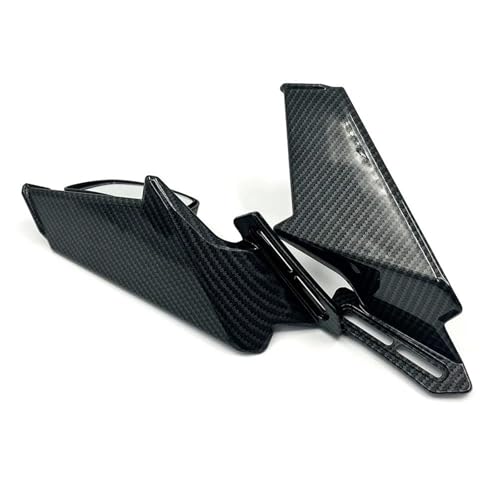 NMBZVE Aerodynamisches Flügelkit mit Frontspoiler-Winglet Für Y&amaha YZF R6 R1 R25 R3 R125 R15 Motorrad Rückspiegel Wind Flügel Einstellbare Spoiler Verkleidung Mit Rückansicht Mi(Type B) von NMBZVE