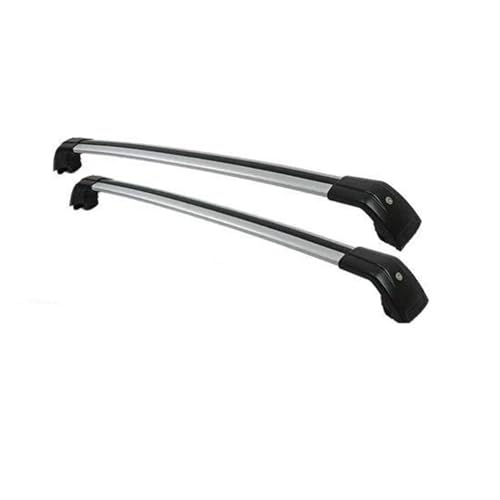 NMBZVE Auto-Gepäckträger 2 Stücke Auto Dach Rack Aluminium Legierung Seite Bar Kreuz Bar Dach Rack Gepäck Rack Für Hyundai Für Kona EV 2017-2022(Black+Silver) von NMBZVE