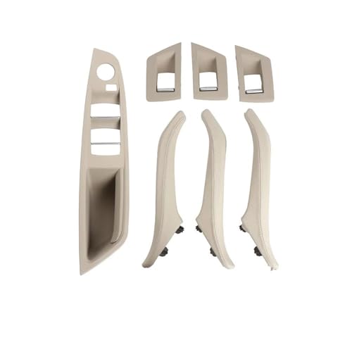 NMBZVE Auto Rechts Griff Drivering Innen Tür Pull Leder Griff Armlehne Panel Für 5 Series F10 F11 2010-2017(LHD Beige-1) von NMBZVE