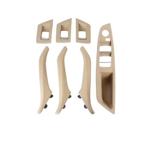 NMBZVE Auto Rechts Griff Drivering Innen Tür Pull Leder Griff Armlehne Panel Für 5 Series F10 F11 2010-2017(RHD Beige) von NMBZVE