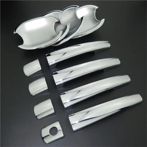 NMBZVE Auto Seite Türgriff Abdeckung Trim Tür Schüssel Abdeckung Für Peugeot 207 CC 2006-2014(Complete Set) von NMBZVE