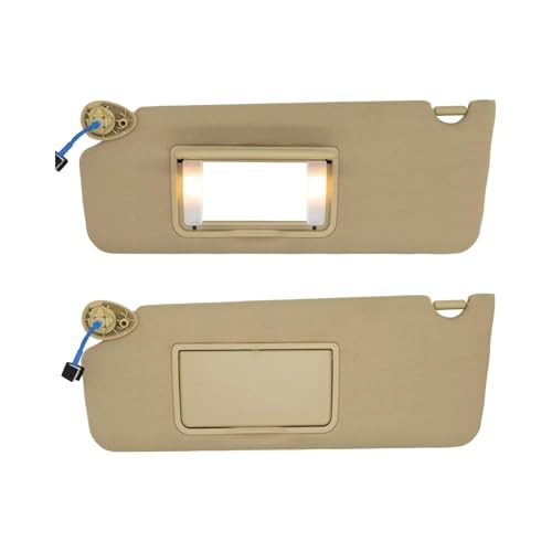 NMBZVE Auto-Sonnenblende Für Pilot & Für Ridgeline 2016 2017 2018 2019 2020 Linke Und Rechte Seite Mit Spiegel Sonnenschutzabdeckung(Beige 1 Pair 2pcs) von NMBZVE