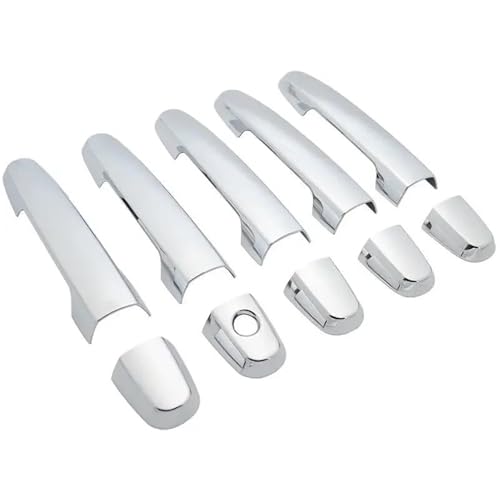 NMBZVE Autotürgriffabdeckungen Styling-Zubehör Für Toyota Für RAV4 2006-2013(Silver 0 button) von NMBZVE