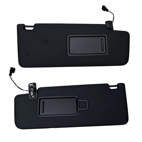 NMBZVE Für Tiguan L II Für Touran L II 2017-2020 Schwarz Grau Front Sonnenblende Panel Mit Spiegel 5TD857521 5TD857522 Sonnenschutzabdeckung(1 Pair) von NMBZVE