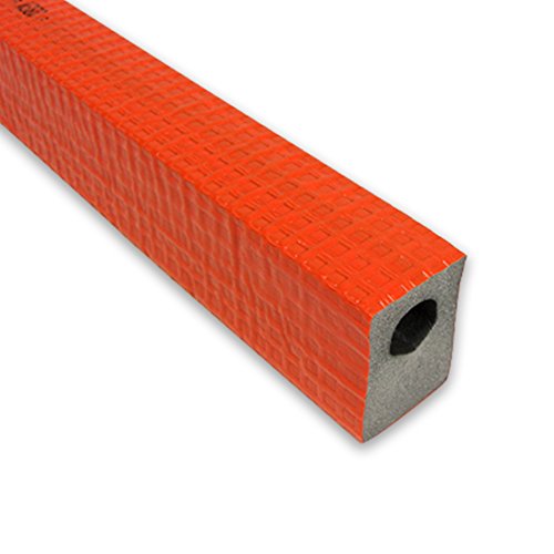 2m PE-Rohrisolierung mit Schutzhaut eckig orange DN 20-22mm - Isolierstärke 25mm von NMC