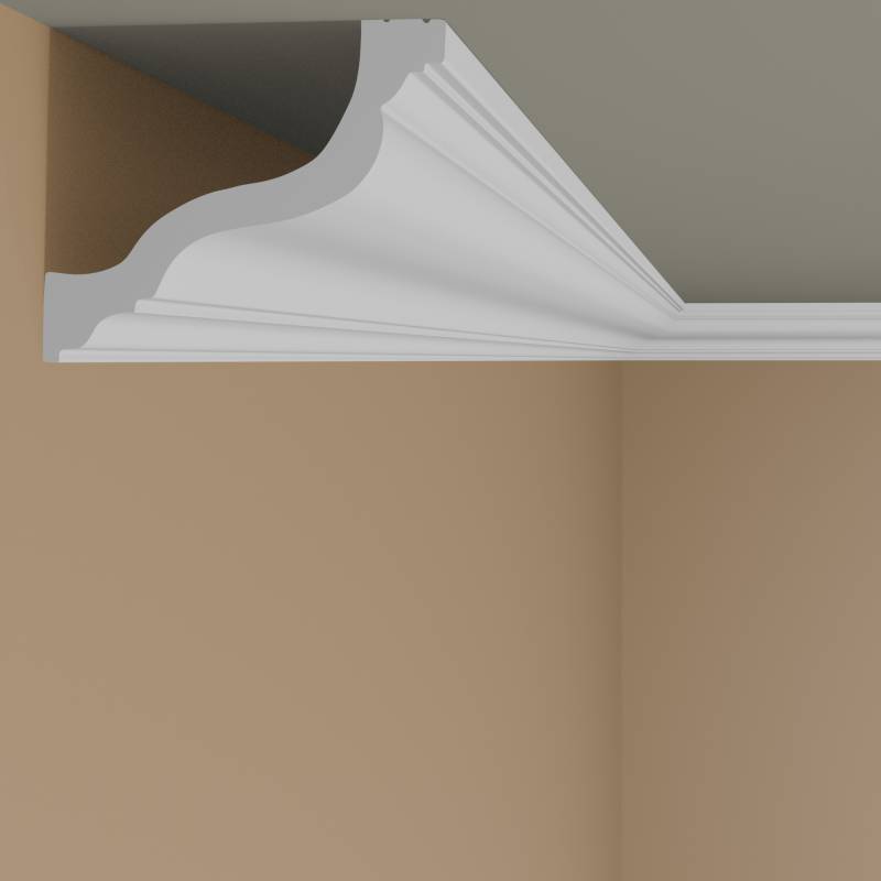 Beliebte Stuckleiste (NMC WALLSTYL - WT10) | 80 x 80 x 2000 mm | hochfestes Polystyrol von NMC