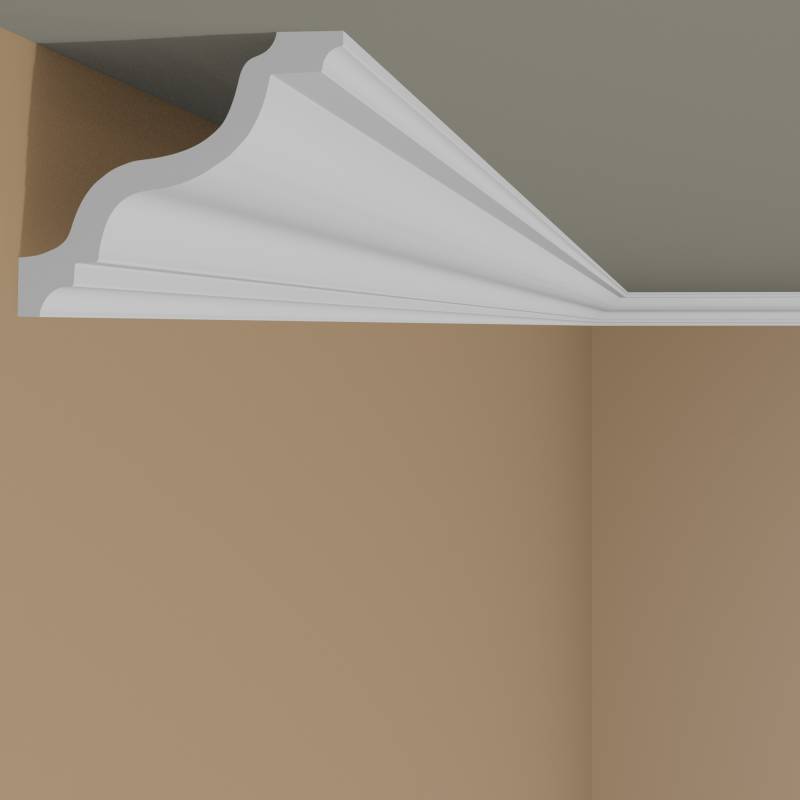 Design Stuckleiste (NMC WALLSTYL - WT11) 130 x 105 x 2000 mm hochfestes Polystyrol von NMC