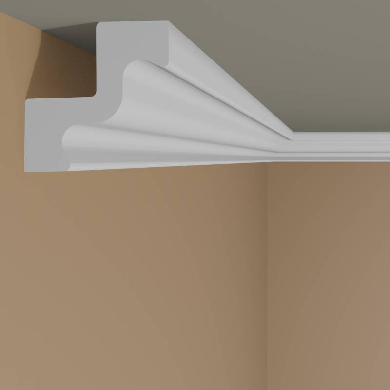 NMC Deckenleiste ST2 NOMASTYL 50 x 50 x 2000 mm Polystyrol weiß Stuckleiste von NMC