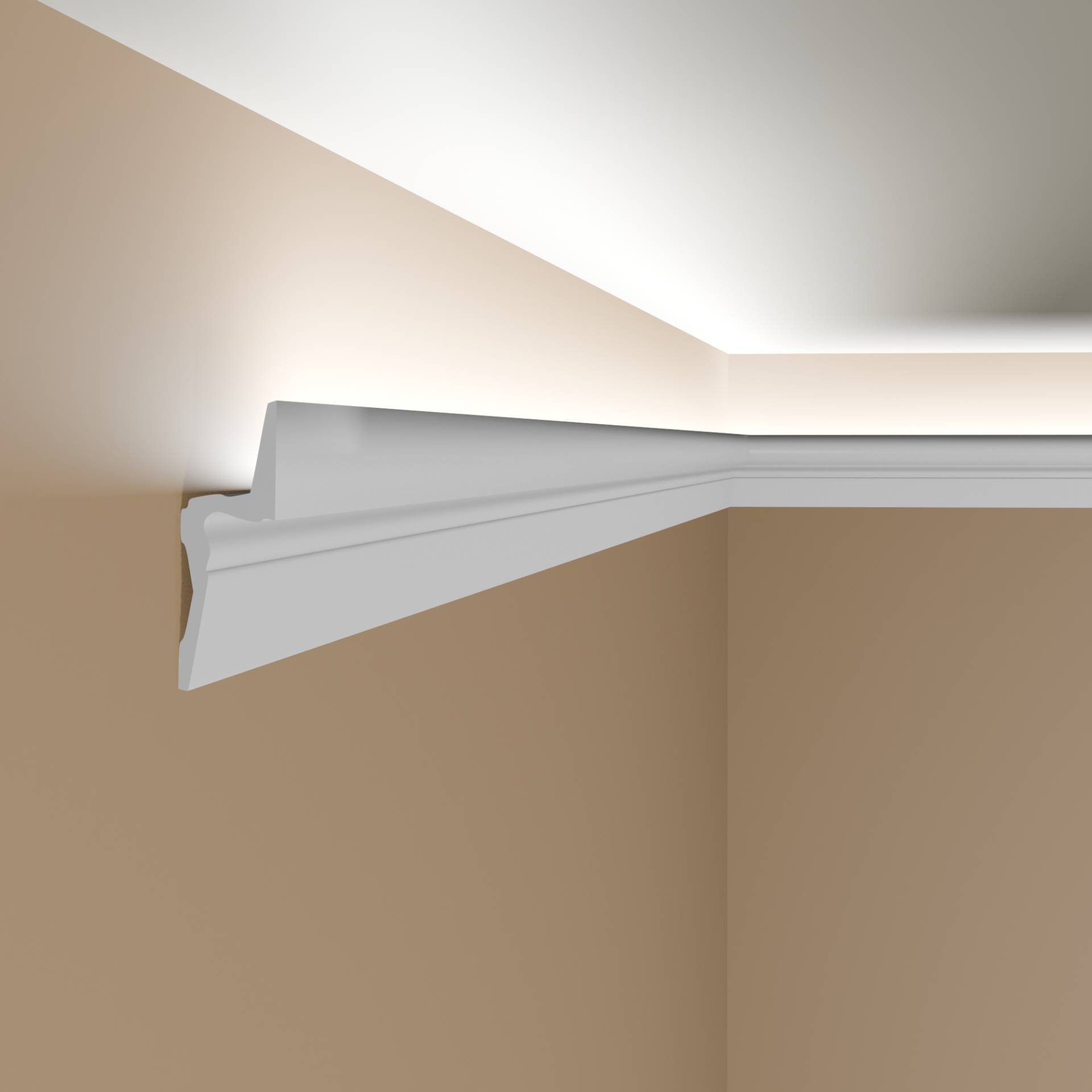 NMC Lichtleiste IL9 ARSTYL Polyurethan 50 x 150 x 2000 mm Weiß Deckenleiste von NMC
