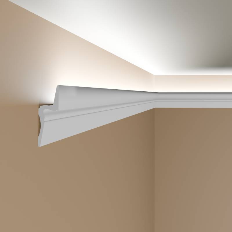 NMC Lichtleiste IL9 ARSTYL Polyurethan 50 x 150 x 2000 mm Weiß Deckenleiste von NMC