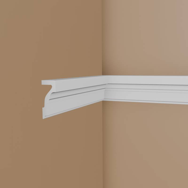 NMC Zierleiste | WL4 WALLSTYL Wandleiste 40 x 100 x 2000 mm | Polystyrol Weiß von NMC