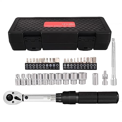 Drehmomentschlüssel 2–20 Nm 1/4 Zoll voreingestellter Drehmomentschlüssel Steckschlüssel-Bit-Set Hochpräziser 35-in-1-Drehmomentschlüsselsatz Auto-Fahrrad-Reparaturwerkzeuge Drehmomentschlüssel 2–20 Nm 1/4 Zoll voreingestellter Drehmomentschlüssel Steckschlüssel-Bit-Set Hochpräziser 35-in-1-Drehmomentschlüsselsatz Auto-Fahrrad-Reparaturwerkzeuge von NMCNXSD