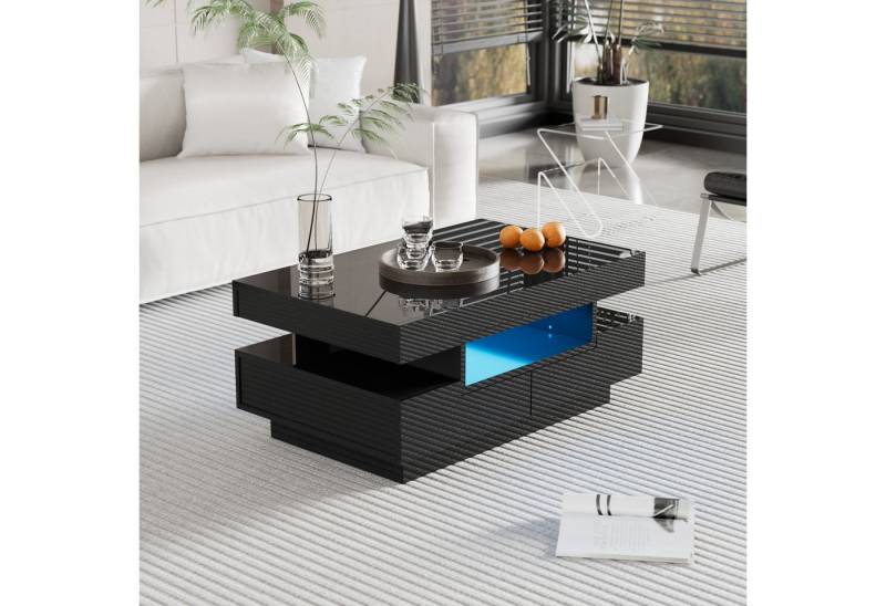 NMCXXO Couchtisch Moderner Couchtisch mit LED-Beleuchtung (Hochglänzender) von NMCXXO
