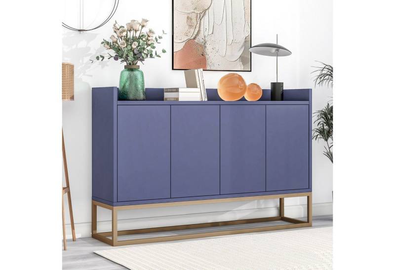 NMCXXO Sideboard Modernes Sideboard mit 4 Türen und Metallgestell, mit 4 Türen, Kommode Landhaus, Anrichte, Buffet, B 120cm von NMCXXO