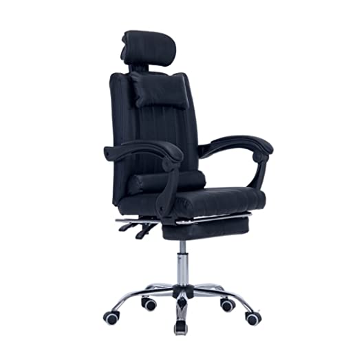 NMGHUTE Arbeitsstuhl, Liegestuhl mit hoher Rückenlehne, Drehstuhl für Computer, ergonomisches gebogenes Design in S-Form, mit Kopfstütze mit moderner Fußstütze (A) von NMGHUTE