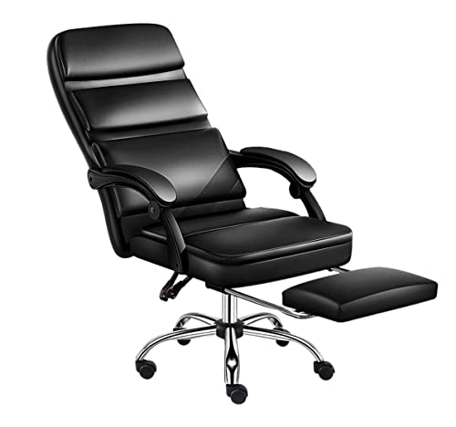 NMGHUTE Bürostuhl, Drehbarer Schreibtischstuhl Executive Commercial Drehstuhl Drehbarer Schreibtischstuhl Aus PU-Leder Dickes Sitzkissen Moderner von NMGHUTE