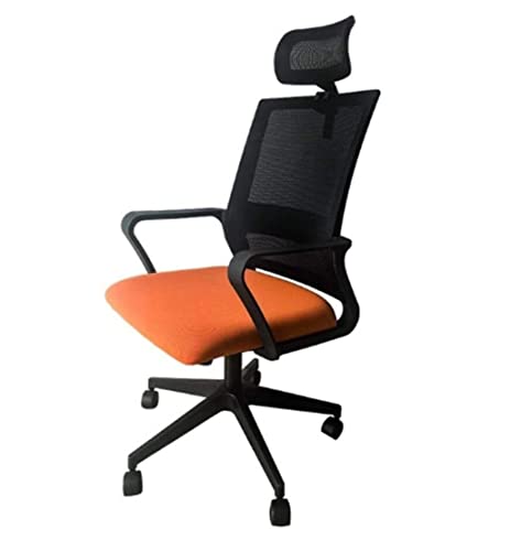 NMGHUTE Bürostuhl, Einfacher Bürostuhl Heimcomputerstuhl Ergonomischer Bequemer Rückenlehnen-Drehstuhl Studier-Schreibtisch-Stuhl Moderner(Orange) von NMGHUTE