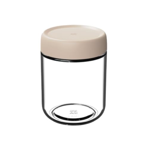 NMGHUTE Einmachglas Vorratsgläser 2 Pcs Lebensmittel Container Glas Gläser Mit Deckel Candy Canning Tragbare Partygeschenke(Beige) von NMGHUTE