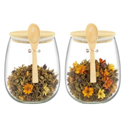 NMGHUTE Einmachglas Vorratsgläser 2 Stück Glasbehälter Zur Aufbewahrung Mit Deckel Und Löffel For Kaffeebohnenzucker Partygeschenke NMGHUTE Einmachglas Vorratsgläser 2 Stück Glasbehälter Zur Aufbewahrung Mit Deckel Und Löffel For Kaffeebohnenzucker Partygeschenke von NMGHUTE