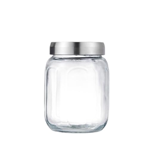 NMGHUTE Einmachglas Vorratsgläser 3 Pcs Glas Lagerung Gläser Mit Deckel Organisation Kanister For Backen Partygeschenke(1000ml) von NMGHUTE