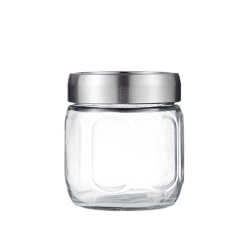 NMGHUTE Einmachglas Vorratsgläser 3 Pcs Glas Lagerung Gläser Mit Deckel Organisation Kanister For Backen Partygeschenke(600ml) von NMGHUTE