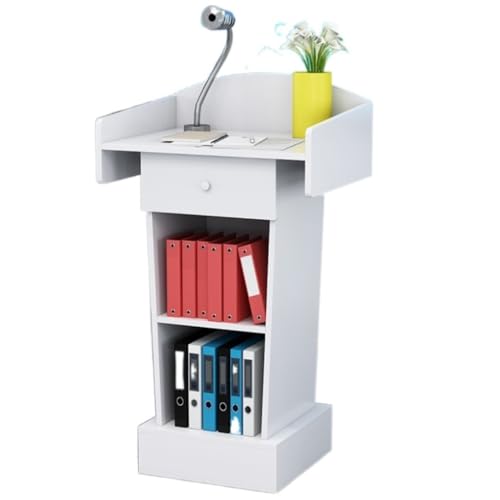 NMGHUTE Multi Funktion Kanzel Podiumsständer Rednerpulte Tragbare Kirchenkanzeln Schulbüro Moderatorenpulte Konferenz(White) von NMGHUTE