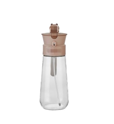 NMGHUTE Öl Ausgießer, 2 In 1 Olivenölspender Aus Glas Ohne Öl for Die Heißluftfritteuse, Grillöl-Sprühtopf Ölspender(Brown) von NMGHUTE