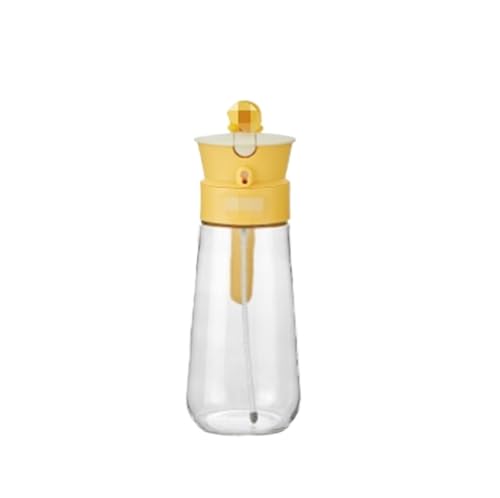 NMGHUTE Öl Ausgießer, 2 In 1 Olivenölspender Aus Glas Ohne Öl for Die Heißluftfritteuse, Grillöl-Sprühtopf Ölspender(Yellow) von NMGHUTE