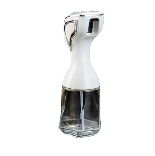 NMGHUTE Öl Ausgießer, Glas Haushalt Olivenöl Sprayer Push-Typ for Air Fryer Salat Backen Ölspender(Silver) von NMGHUTE