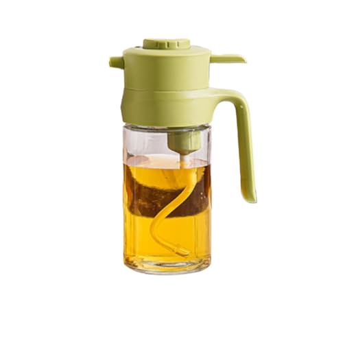 NMGHUTE Öl Ausgießer, Glas-Ölsprüher, Kein Öl Klebend, Push-Typ, Geeignet for Salate, Braten, Grillen Ölspender(Grün) von NMGHUTE