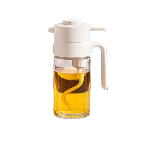 NMGHUTE Öl Ausgießer, Glas-Ölsprüher, Kein Öl Klebend, Push-Typ, Geeignet for Salate, Braten, Grillen Ölspender(White) von NMGHUTE