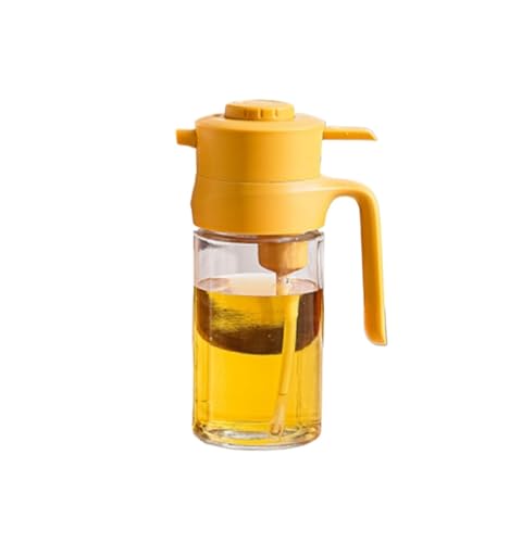 NMGHUTE Öl Ausgießer, Glas-Ölsprüher, Kein Öl Klebend, Push-Typ, Geeignet for Salate, Braten, Grillen Ölspender(Yellow) von NMGHUTE